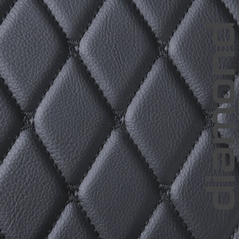 CM07 Luxury Car Mat Diamond Shape Stitchingh Black&Black