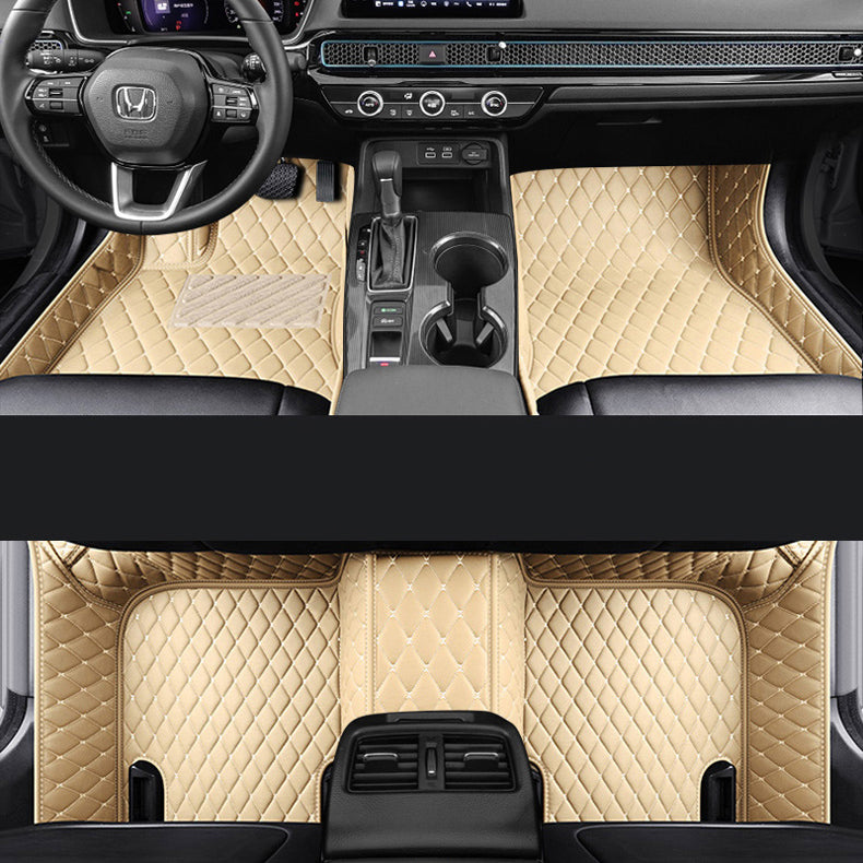 CM19 Luxury Car Mat Diamond Shape Stitchingh Beige&Beige