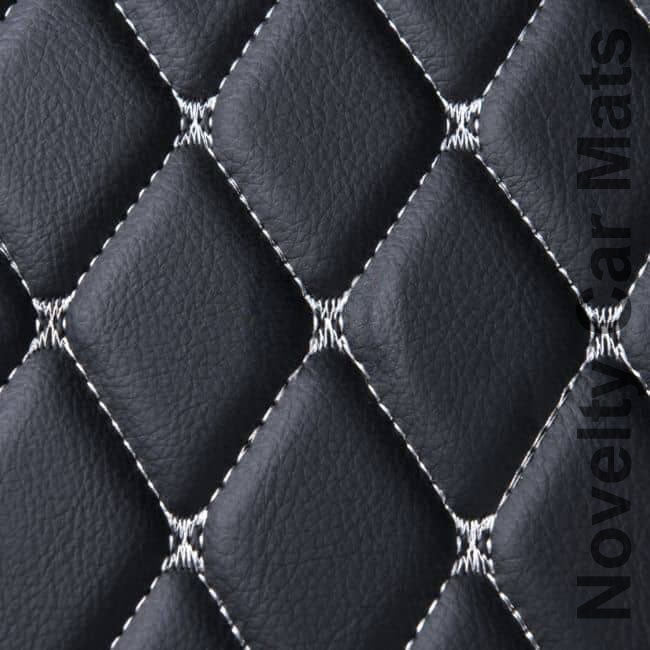 CM21 Luxury Car Mat Diamond Shape Stitchingh Black&White