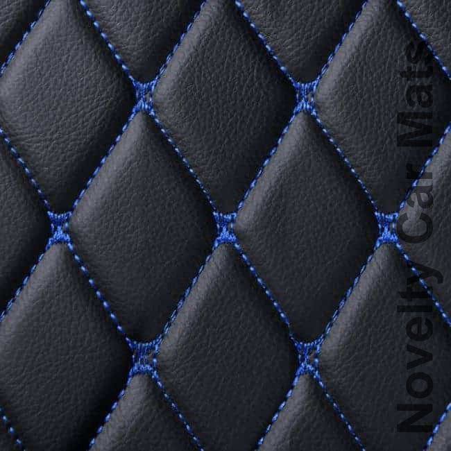 CM01 Luxury Car Mat Diamond Shape Stitchingh Black&Blue