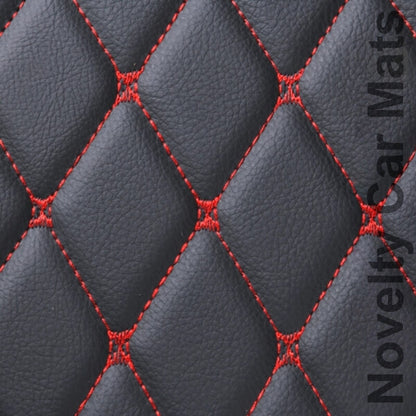 CM08 Luxury Car Mat Diamond Shape Stitchingh Black&Red