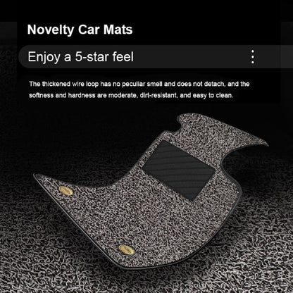 CM03 Double layer Luxury 3D Car Mats Set Black Red Line Leather + Red Wire Ring