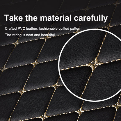 CM05 Black&Gold Leather Trunk Mat