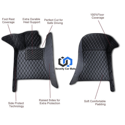 CM16 Luxury Car Mat Diamond Shape Stitchingh Grey&Grey