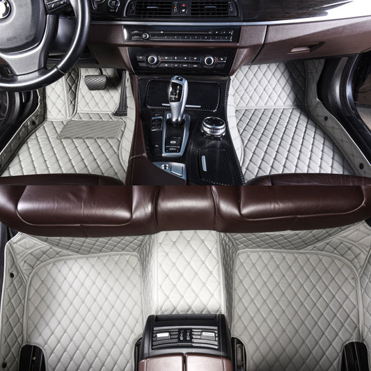 CM16 Luxury Car Mat Diamond Shape Stitchingh Grey&Grey